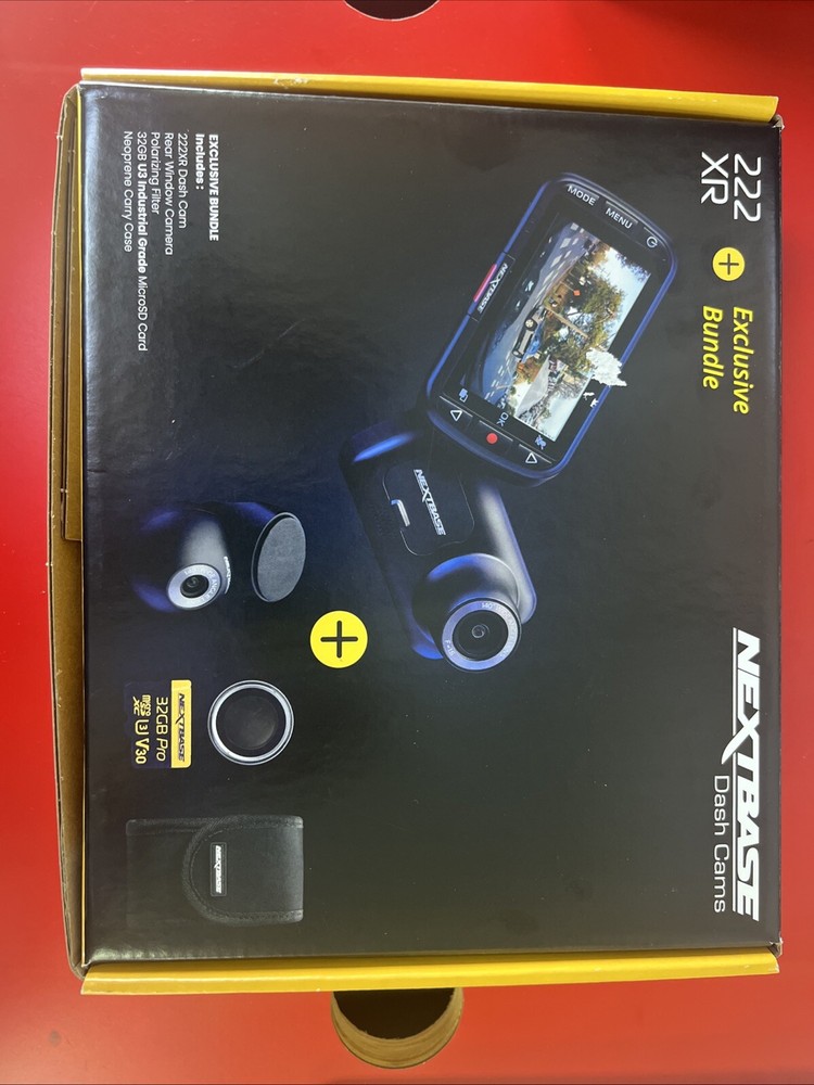 Nextbase 222XR Dash Camera + Rear Cam Bundle, Includes 32GB SD Card