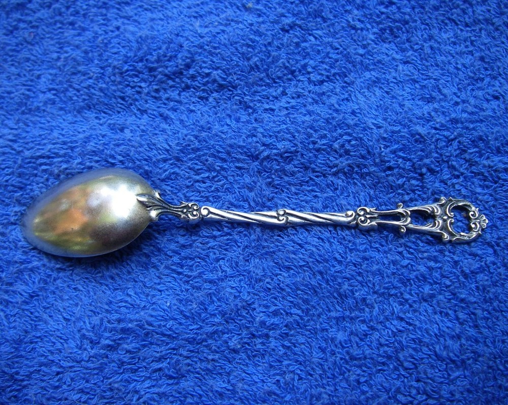 Fine ITALIAN Silver NAPOLI Souvenir Spoon-Cast Scroll Handle-NR