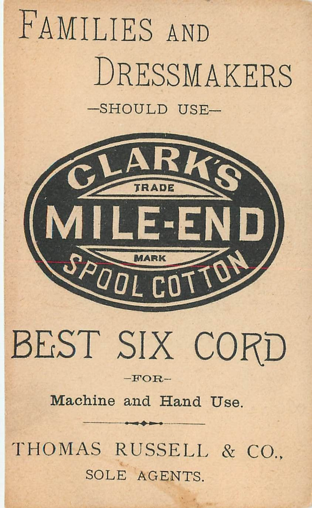 "Clark's Mile End Spool Cotton. Thread Is The Lighthouse Light