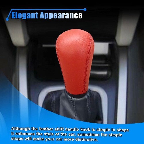 5 Speed Shifter Knobs, Manual Transmission Shift Knob, Handle Leather Gear Red