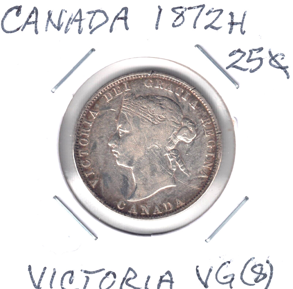 1872-H Canada 25 cent coin. Graded using online grading site.