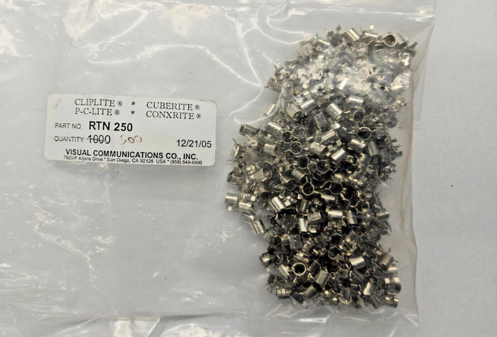 RTN 250, Spring Retainer for Light Pipe, for VCC LPC & LPCR Light Pipe. Bag