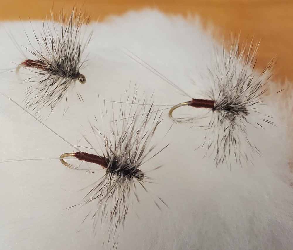 Rusty Spinner, Hackle Wing Rusty Spinner, Hi Vis Rusty Spinner, Dry Fly, 3 pack