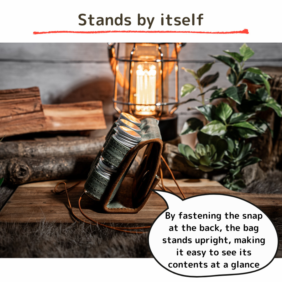 Waxed Canvas Spice Case, Spice bag, Bushcraft Set, Kitchen Storage Container