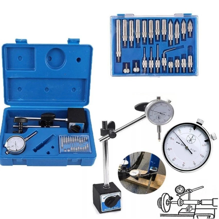 Dial Indicator with Magnetic Base 0.001"Precision Gauge Test Indicator Point Set