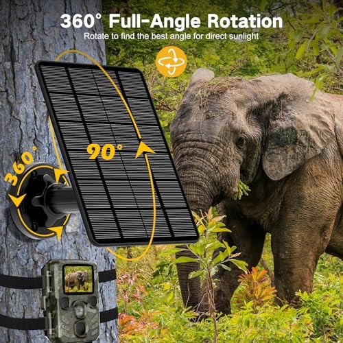 Solar Panel for Trail Camera, 5000mAh Rechargeable Battery Trail Camera Solar
