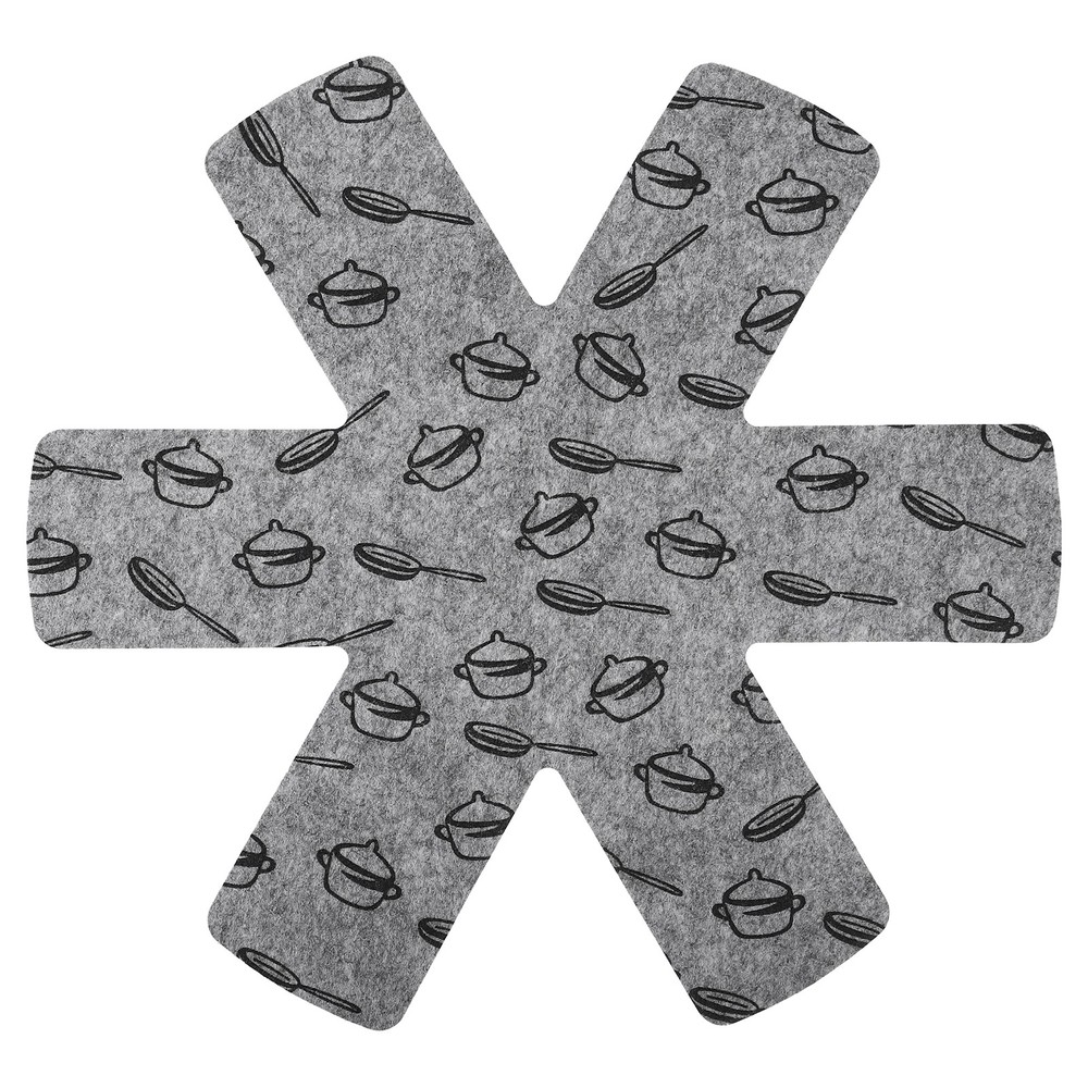 3pcs Pot and Pan Protectors 380mm Pot Separator for Stacking Gray