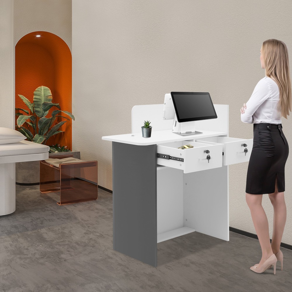 Reception Desk With Led Light Front Desk Reception Counter Reception Desk Grey