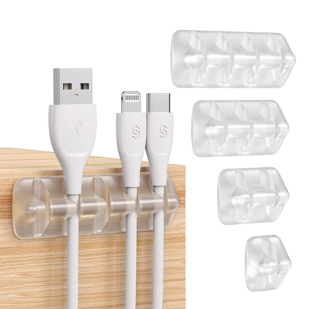 Syncwire Clear Cable Clips - Cord Holders - Self Adhesive