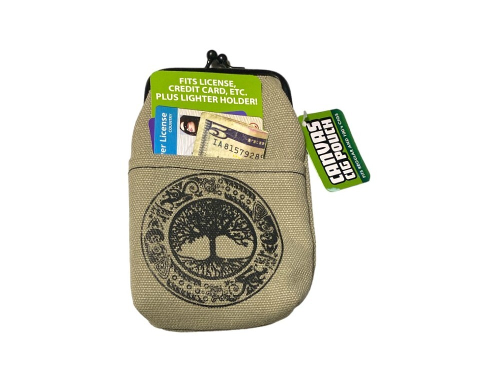 Colorful Canvas Cigarette Pouch with Snap Clasp Closure