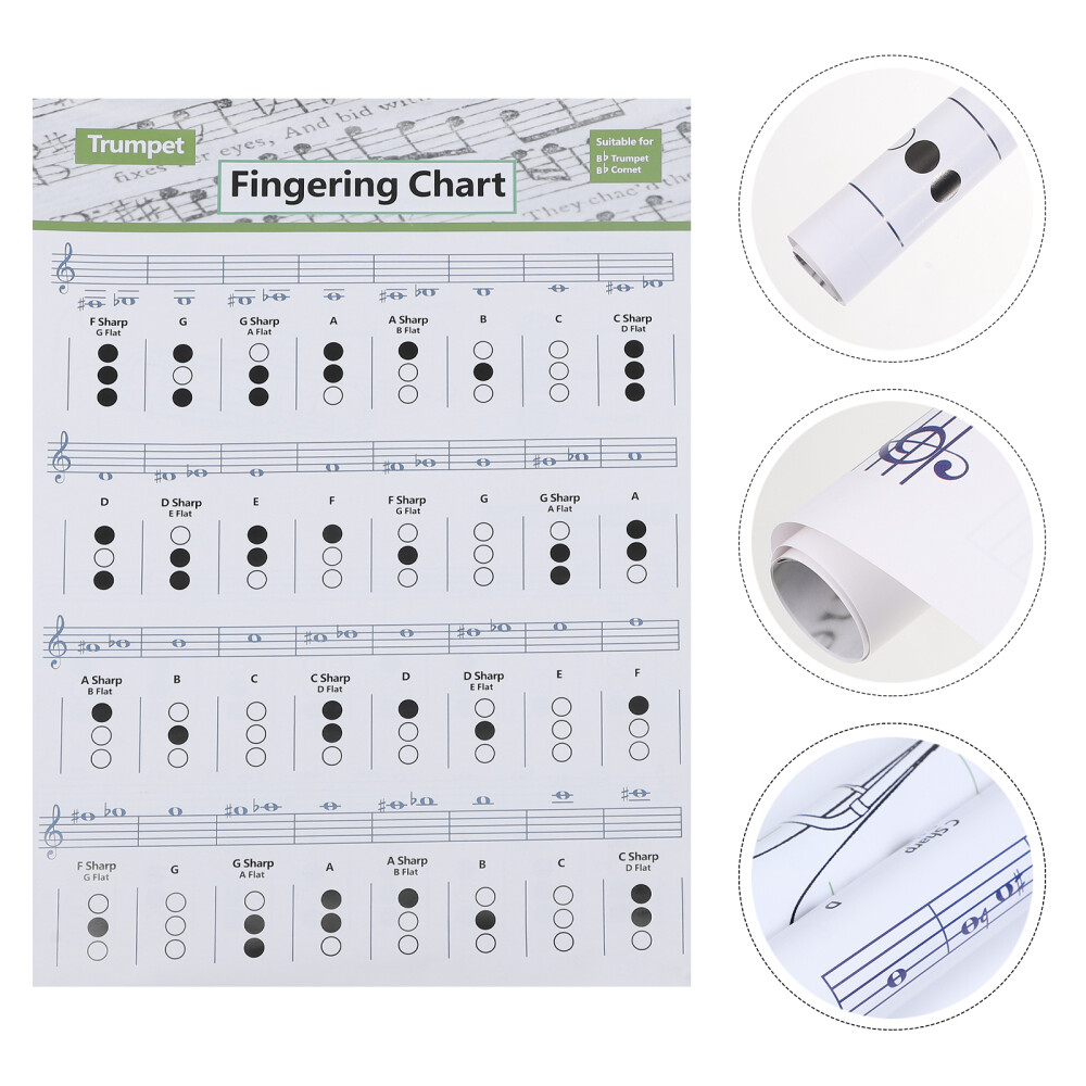 1Pc Trumpet Chord Practice Chart Beginners Chart Finger Guide (Assorted Color)