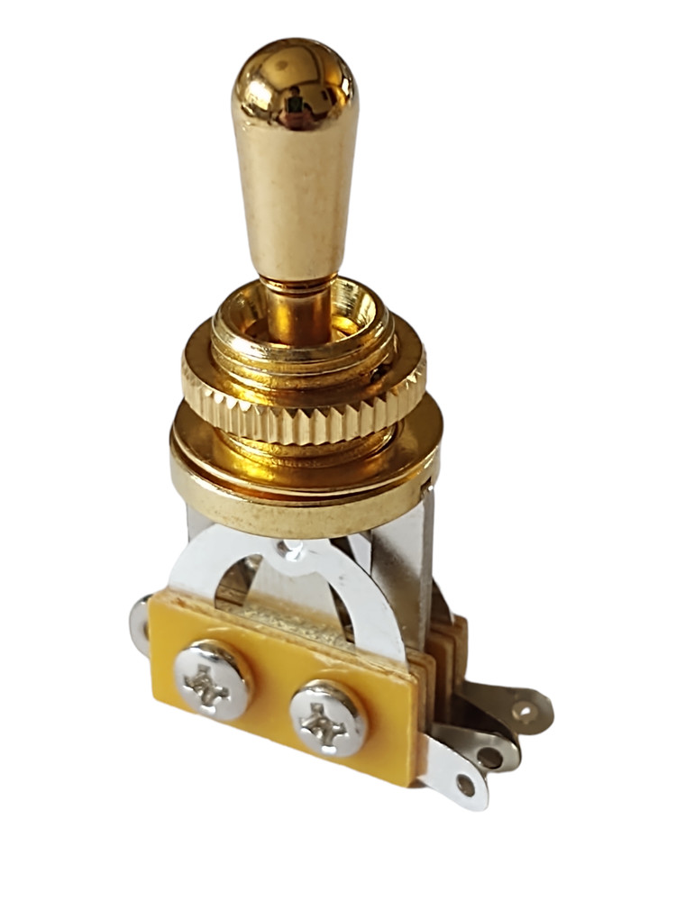 Import Metric 3-way Open Frame Electric Guitar Switch Gold with Gold Tip