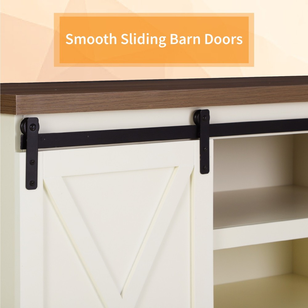 Buffet Cabinet Sideboard Coffee Cabinet Sliding Barn Doors Storage Cabinet