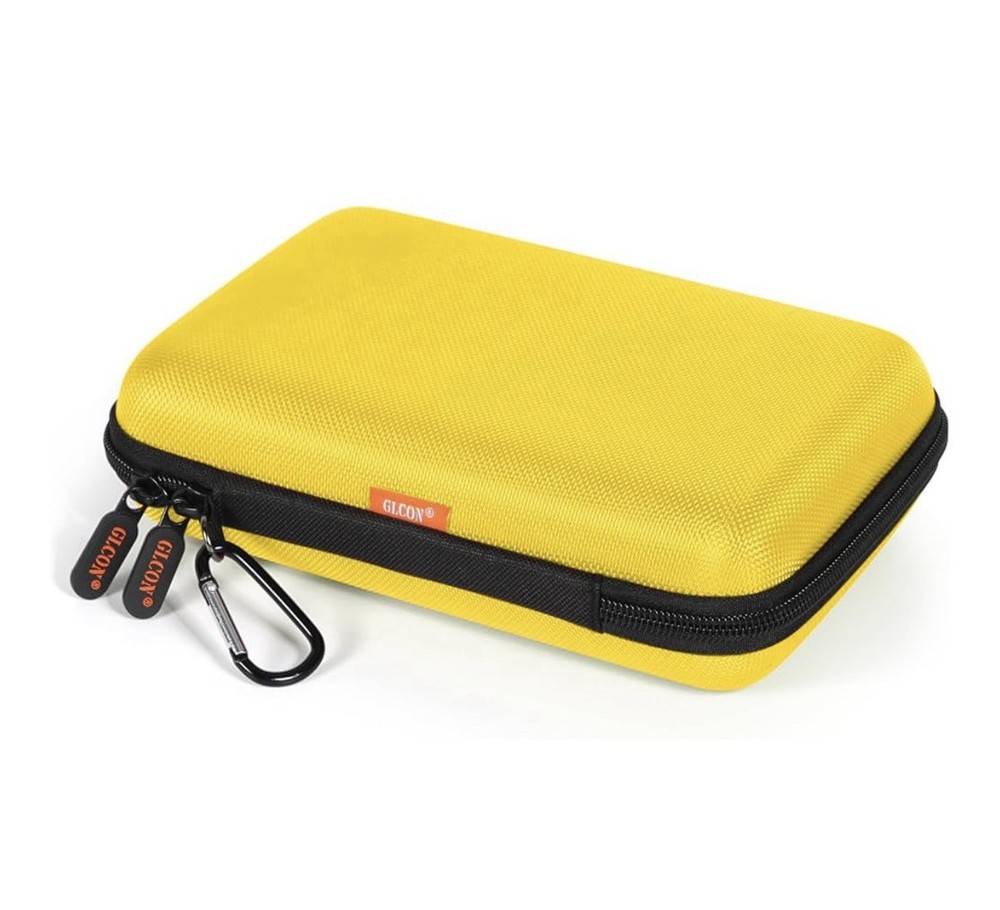Bright Yellow Hard Shell Electronic Organizer Carrying Case - Shockproof Larg...