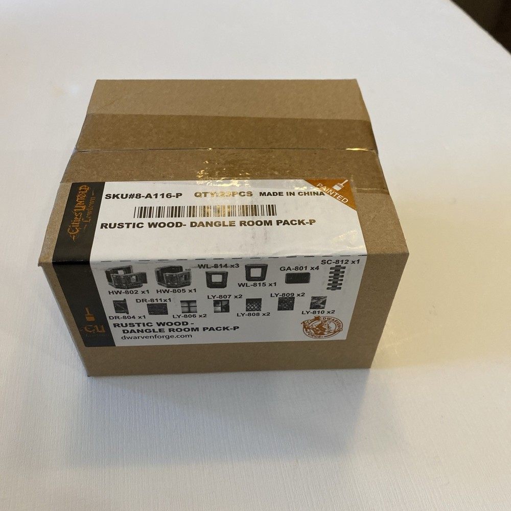 Dwarven Forge Rustic Wood - Dangle Room Pack Painted