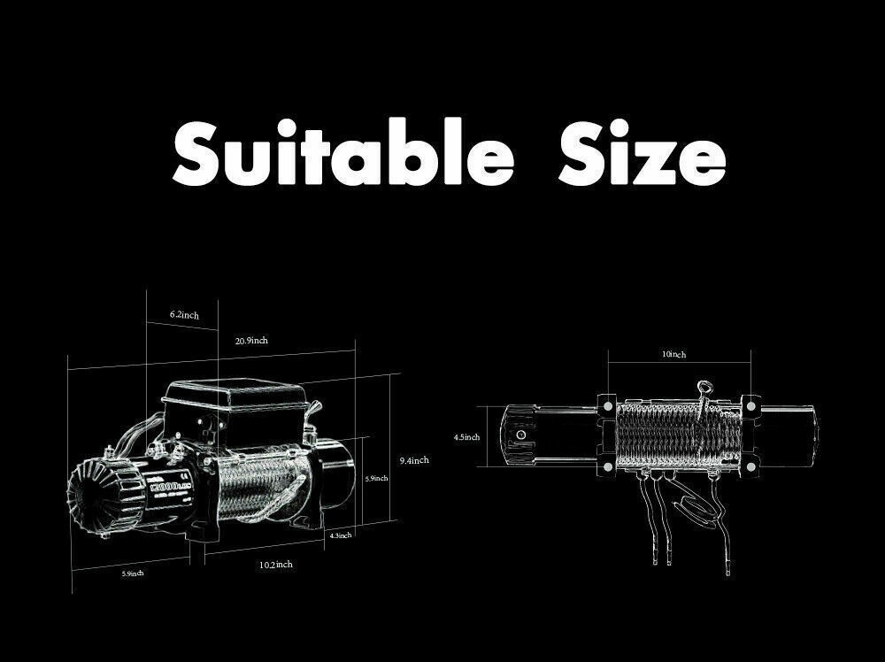 X-BULL Winch Cover Waterproof Soft Dust Neoprene Fits 9500-14500lb Universal 4WD