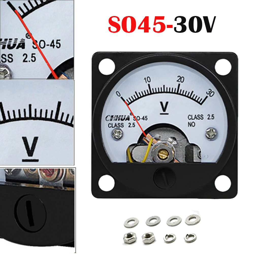 DC 0- 30V Analog Voltmeter Analogue Voltage panel meter SO45 directly Connect K