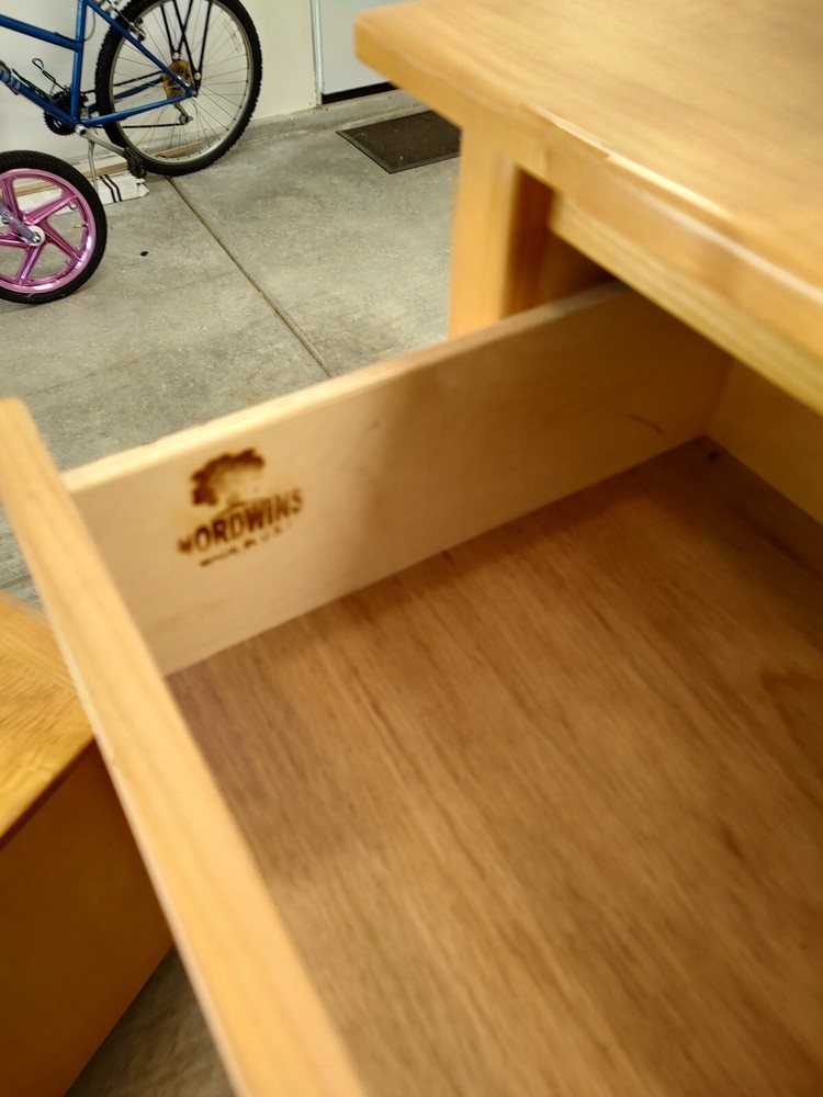 queen Scandinavian design birch bedroom set. solid wood.