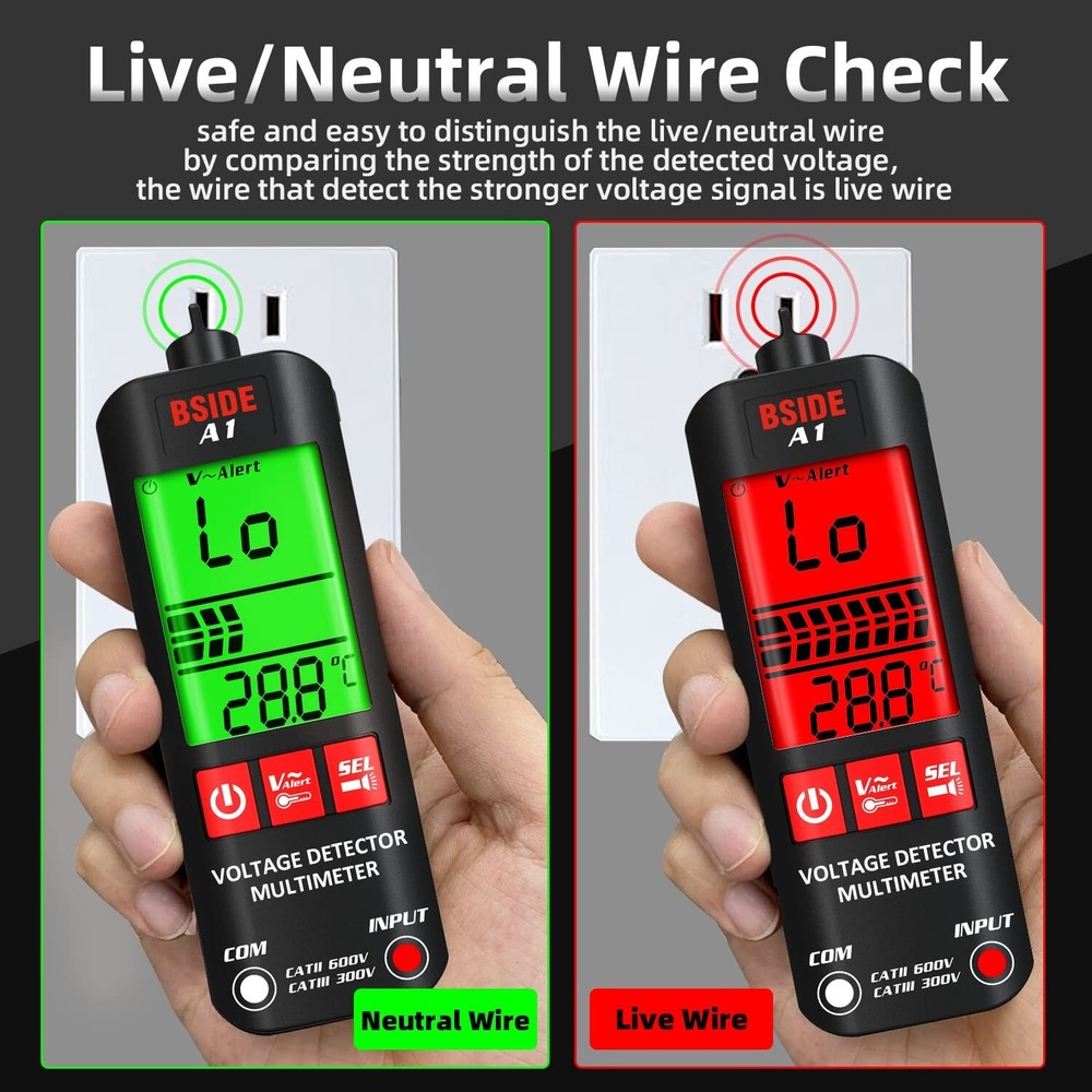 BSIDE A1 Voltage Tester Pen Multimeter 3-Results Breakpoint Electronic NEW
