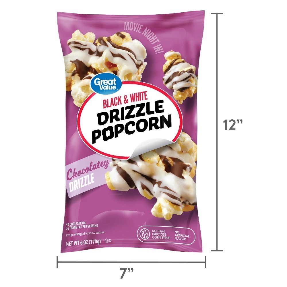 Black and White Drizzle Popcorn 6 oz Twin Pack