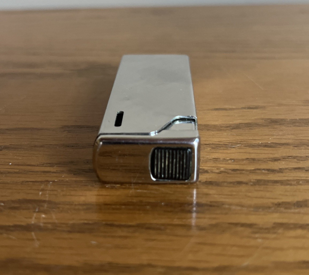 Studio 100 Butane Lighter Japan Silver Tone Plaid Engraved "Frances"