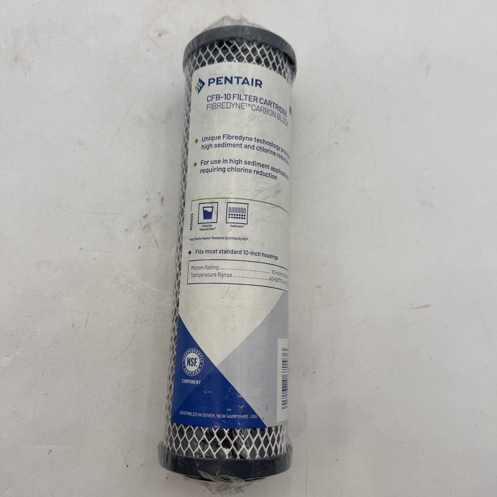 Pentek CFB-10 Fibredyne Carbon Filter 10 Micron 180°F High-Temp 9-3/4" 6RKE7 NOS