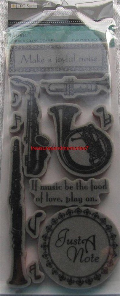 TPC Studio MUSIC Rubber Cling Stamps Make a Joyful Noise, Just a Note, Notes