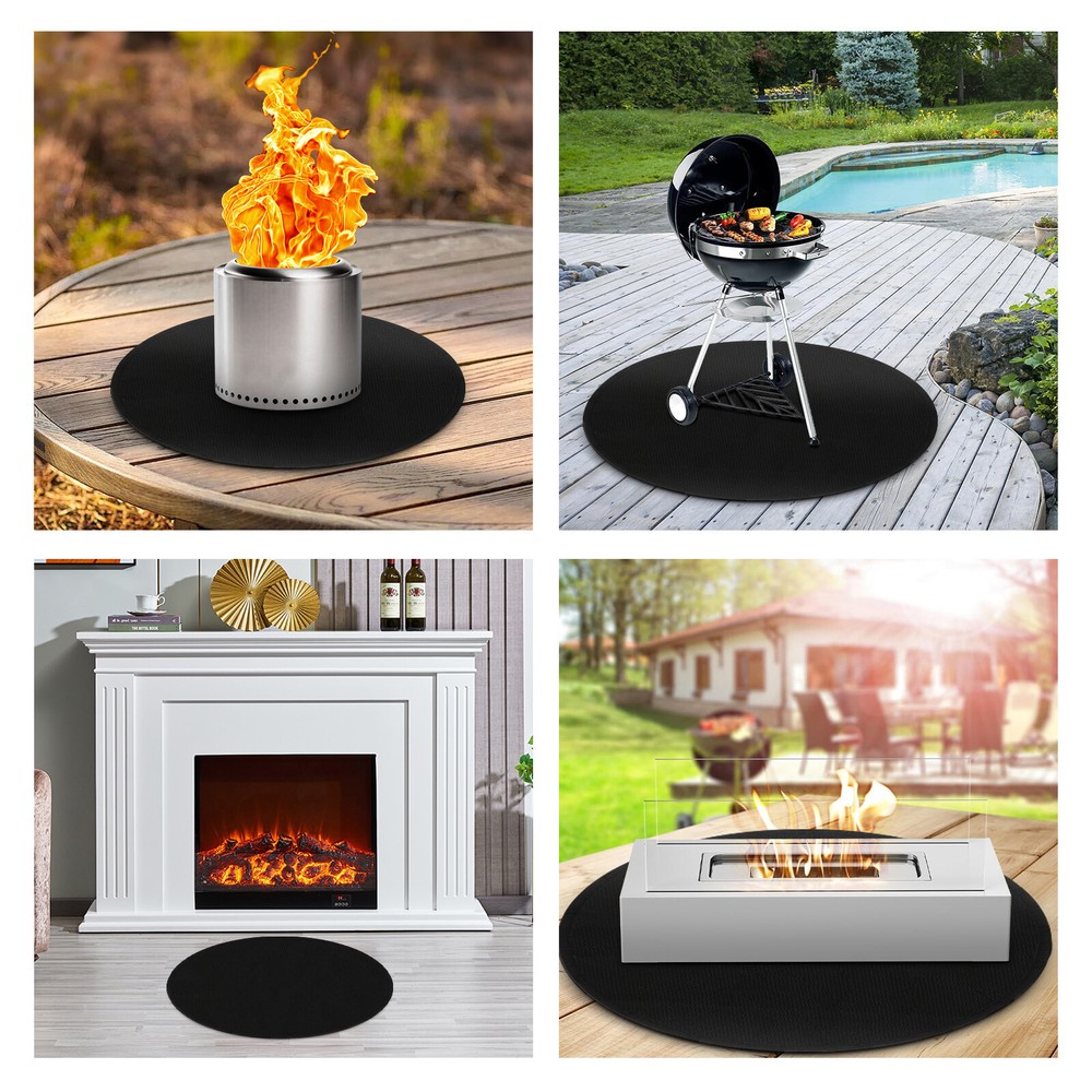 20'' Round Fire Pit MatFireproof Mat for Under Fire Pit Grill Mat BBQ  78mil