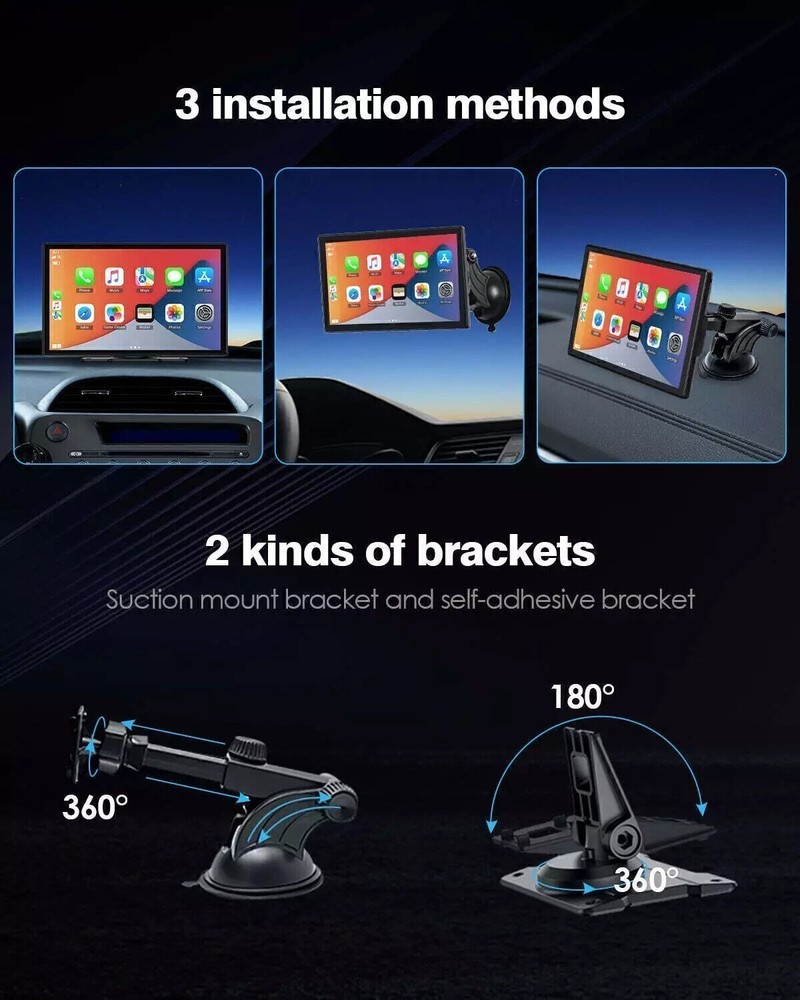 9" Touch Screen Car Stereo Wireless Apple Car Play Android Auto + Backup Camera