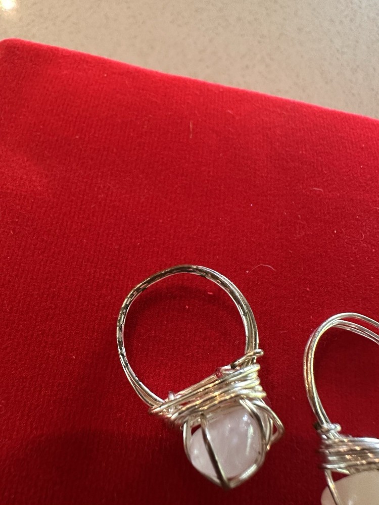 4 Handmade Crystal Rings See Descrip