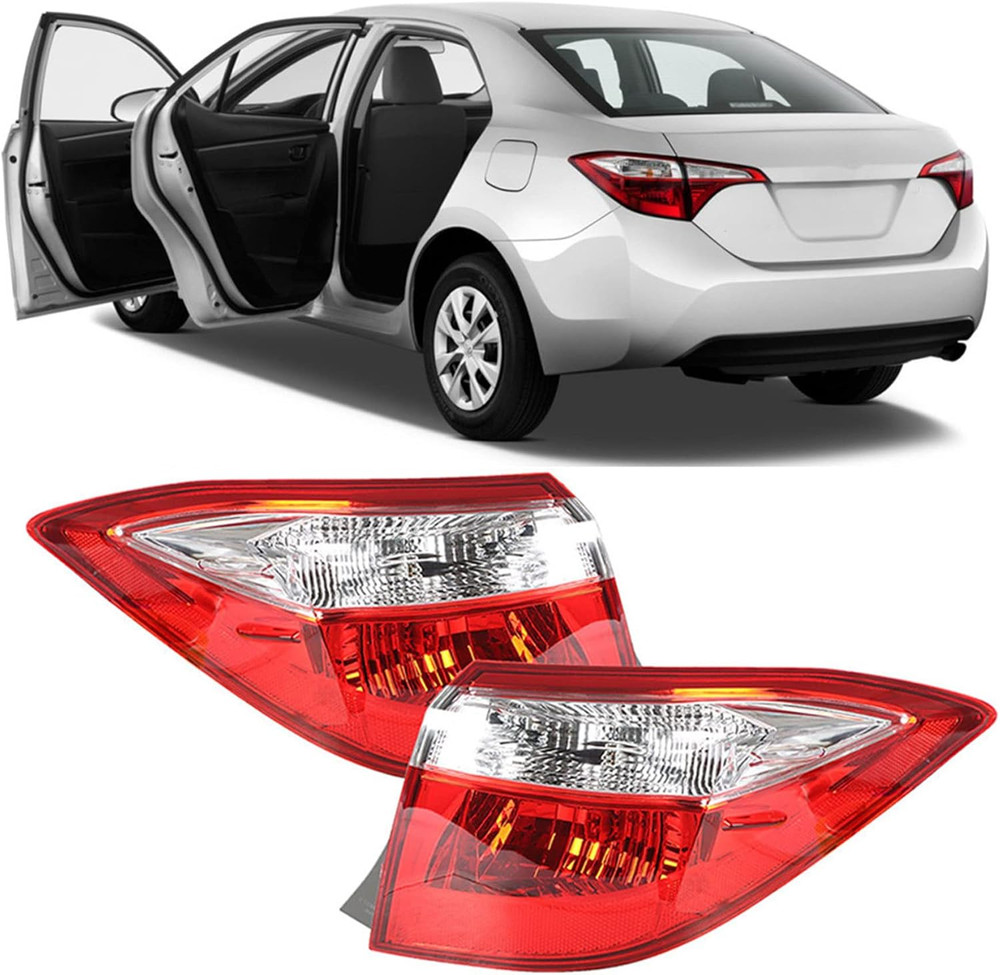 Outer Driver and Passenger Side Rear Tail Lights Assembly Replacement for Coroll