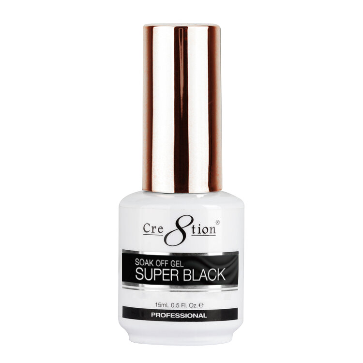 Cre8tion - Soak Off Gel System - Super Black- 0.5oz (15mL)