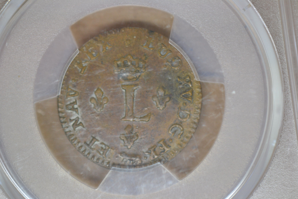 1755-A Sou Marque. Second Semester. PCGS AU Details Tooled.