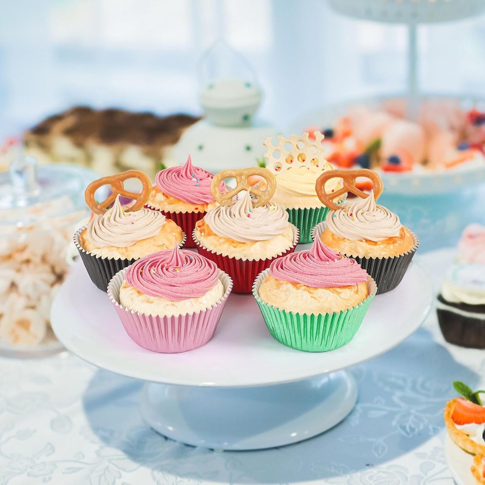 Caperci Pink Foil Cupcake Muffin Liners Standard Size Baking Cups