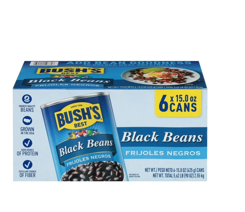 Bush's Black Beans 15 oz., 6 pk.
