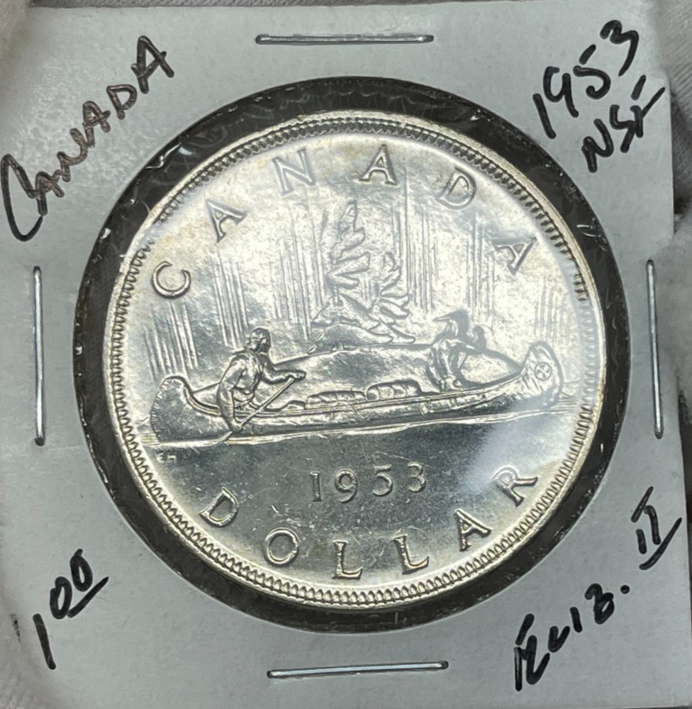 1953 Canada One Dollar Silver Coin NSF Excellent Condition