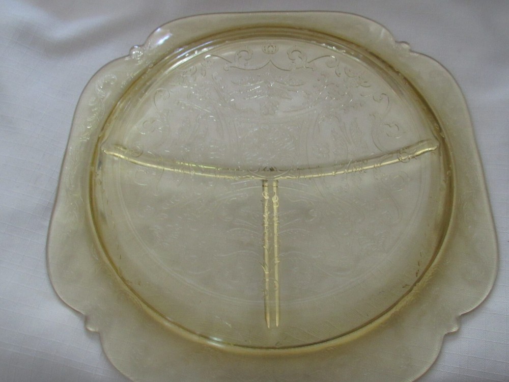 FEDERAL DEPRESSION MADRID GLASS DIVIDED PLATE- NICE