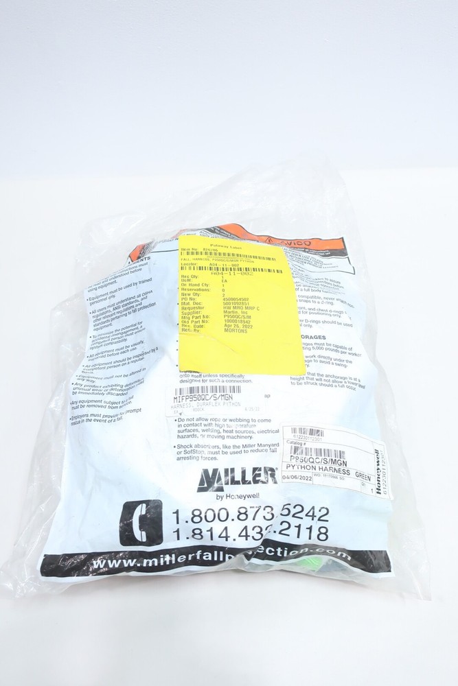 Miller P950QC/S/MGN Python Full Body Harness Green S