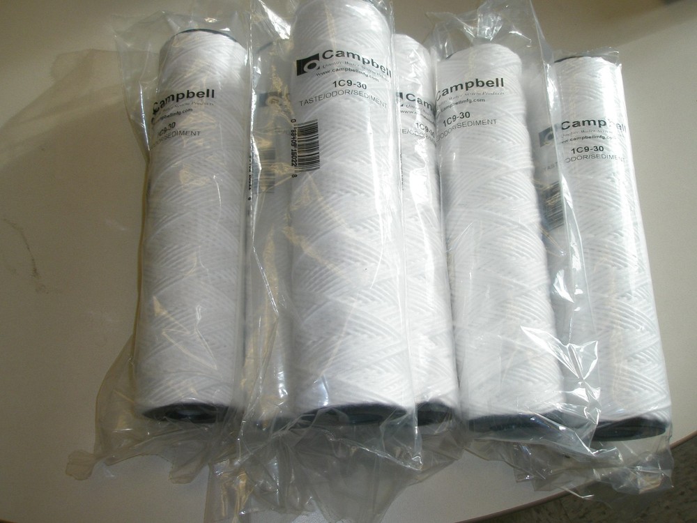 1C9-30 Campbell Water Filters 2 Micron Activated Carbon Sediment Cartridges 6pk