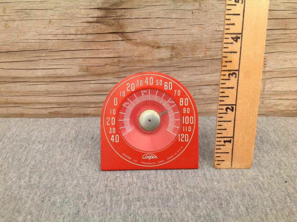 Small Vintage Cooper Co Thermometer, Works!