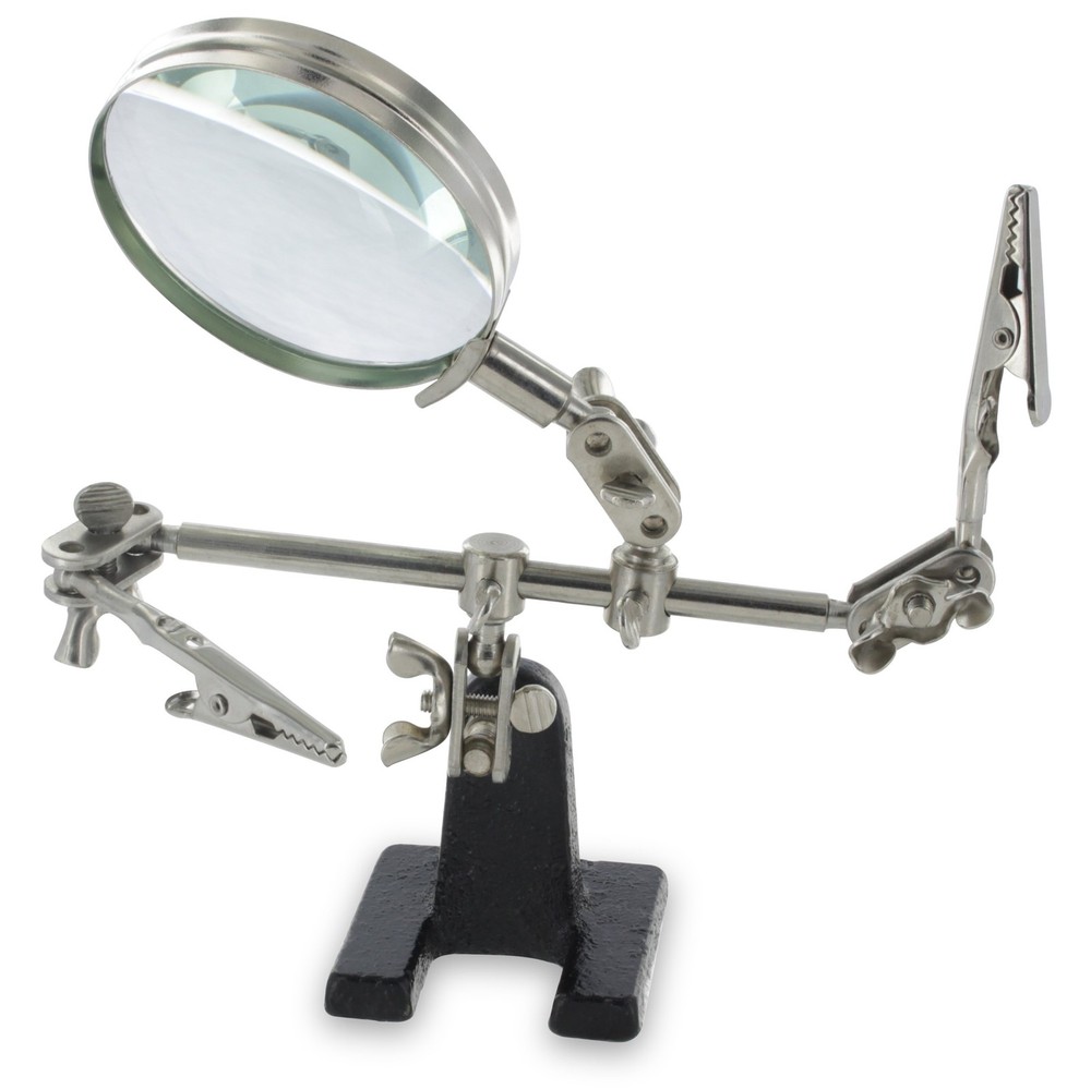 Ram-Pro Helping Hands Magnifier 4X Magnification - Without LED Light, Silver