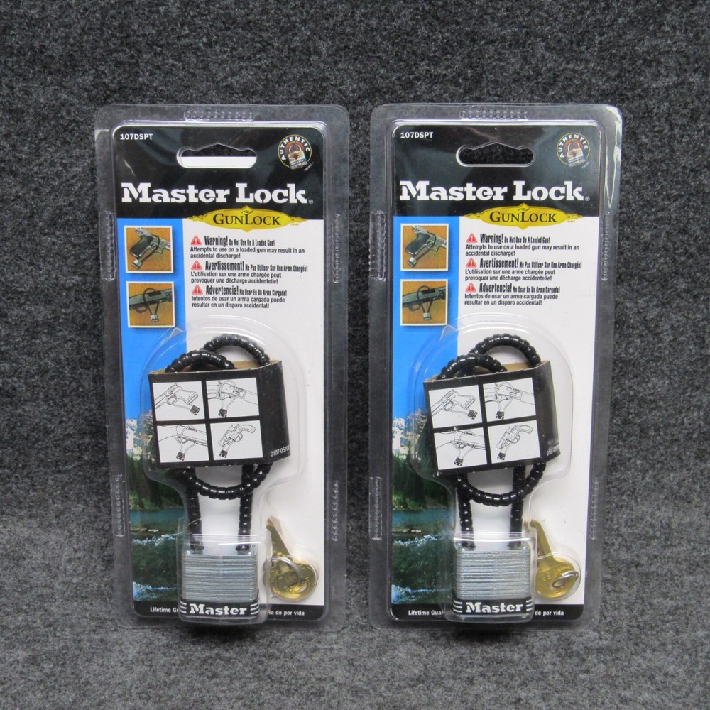 2 Master Lock 107DSPT Gun Locks New In Package 2002 USA