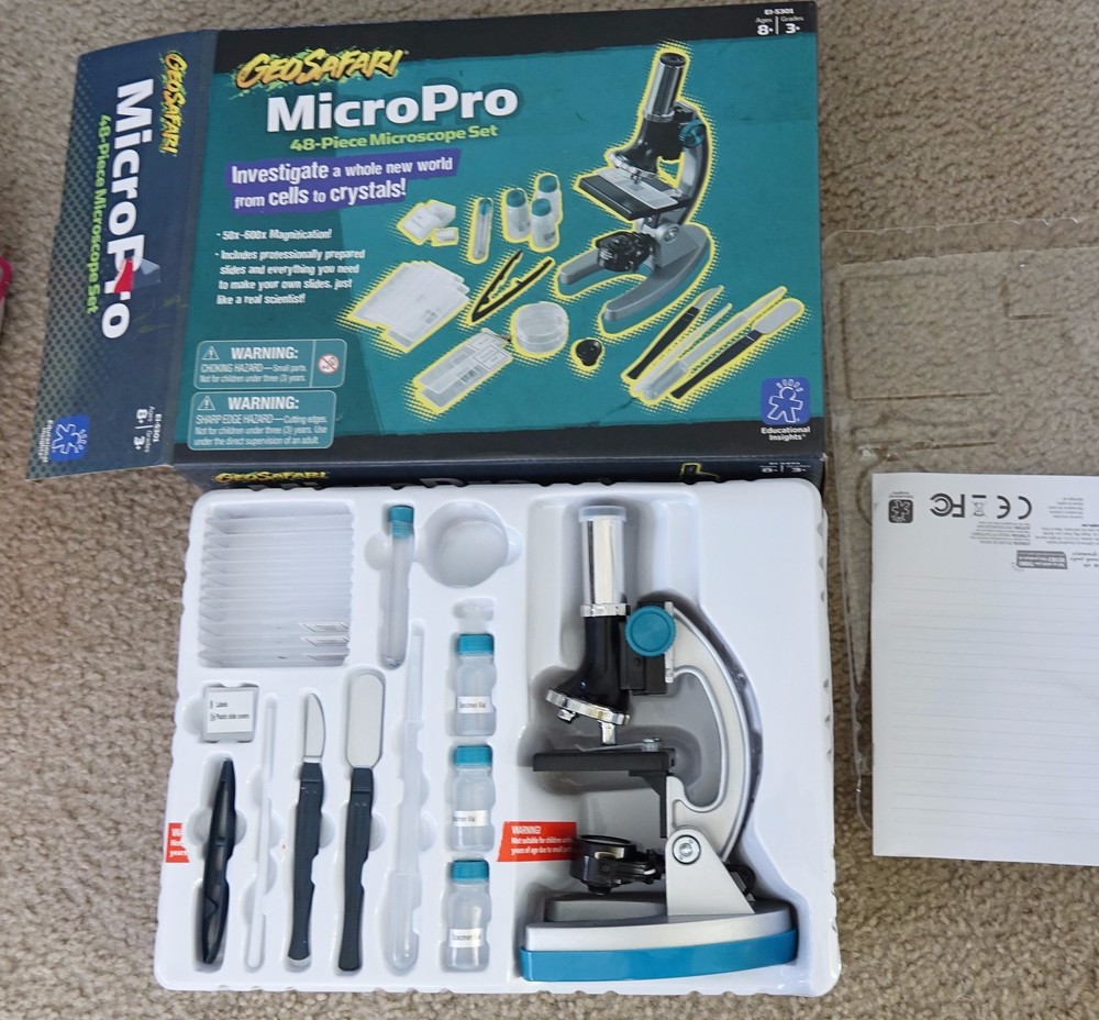 Educational Insights GeoSafari Micropro 48-Piece Microscope Set-MISS 2 TOOLS