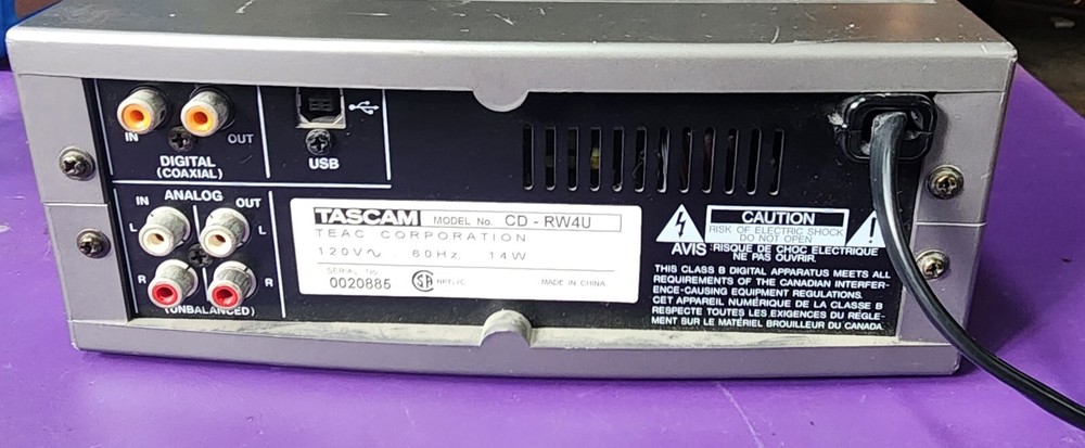 NON-WORKING Tascam CD-RW4U CD Rewritable Recorder Disc Read Error