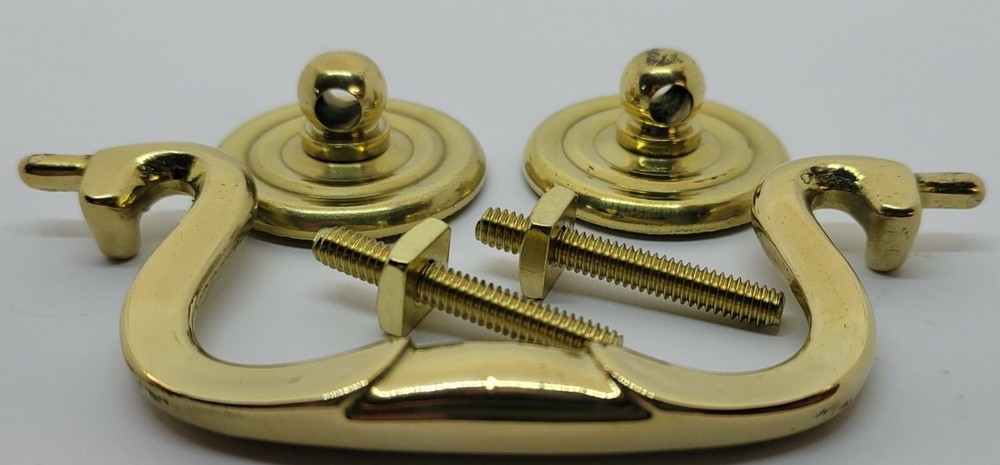 2.5, 3, 3.5" Centers Queen Anne Style Swan Neck bail pull handle solid brass new