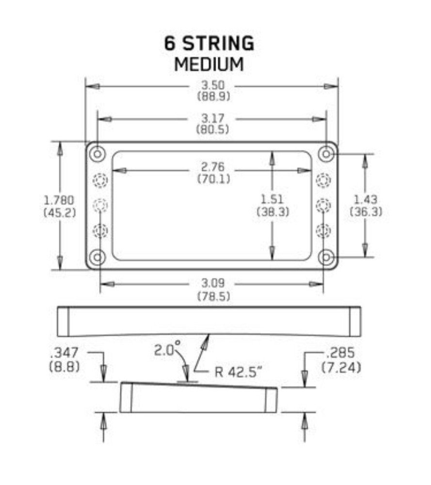 EMG- Pickup Mounting Ring- Arched, 6, medium, black