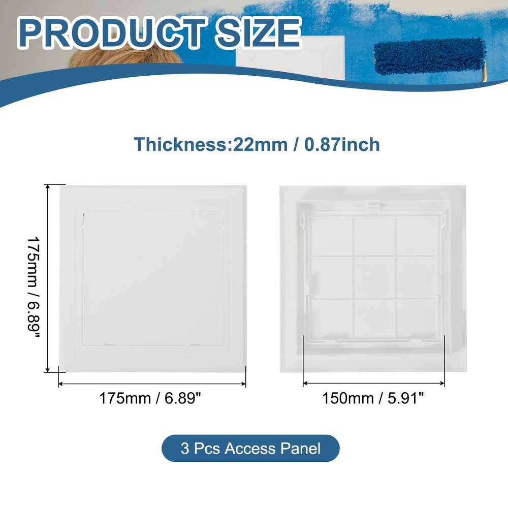 5.91x5.91 Inch(150x150mm) Removable Hinged Access Panel, 3Pcs Access Doors White