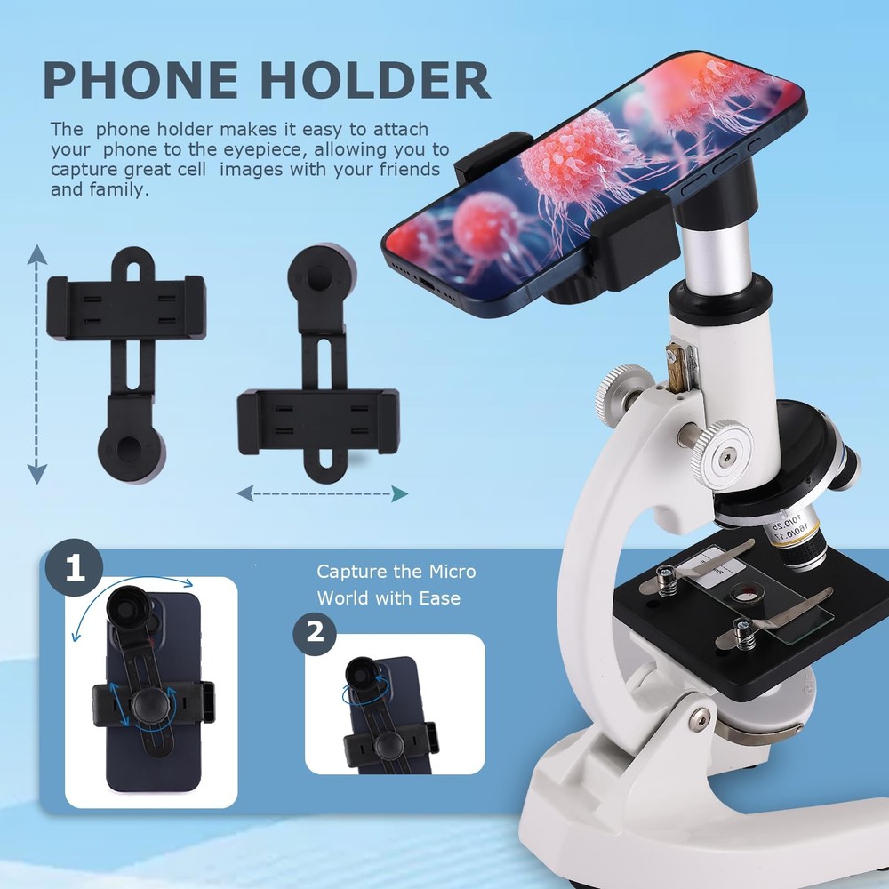 Microscope for Adults & Kids, 40X-2000X High-Power Compound Microscope for St...