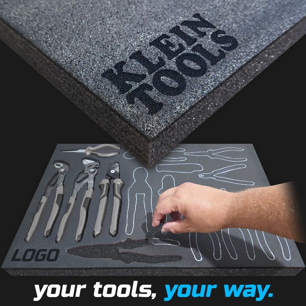 KLEIN TOOLS dark shadow foam tool tray insert storage organizer toolbox kit set