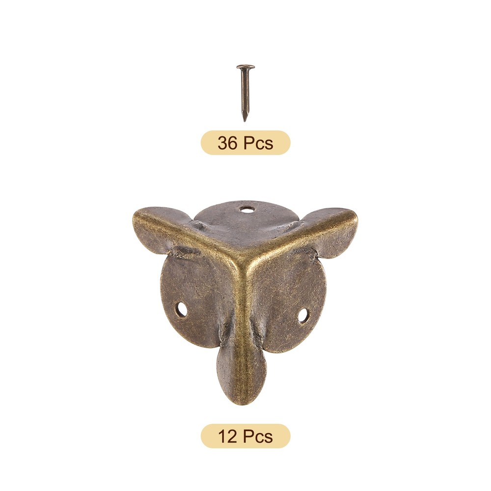 12 Pcs 19mm Decorative Box Corner Cover, Corner Protector, Bronze